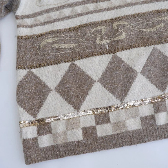 Vintage 80 Principles Petite Cream Knit 55% Silk 10% Angora 2% Wool  Sweater L - Picture 8 of 12